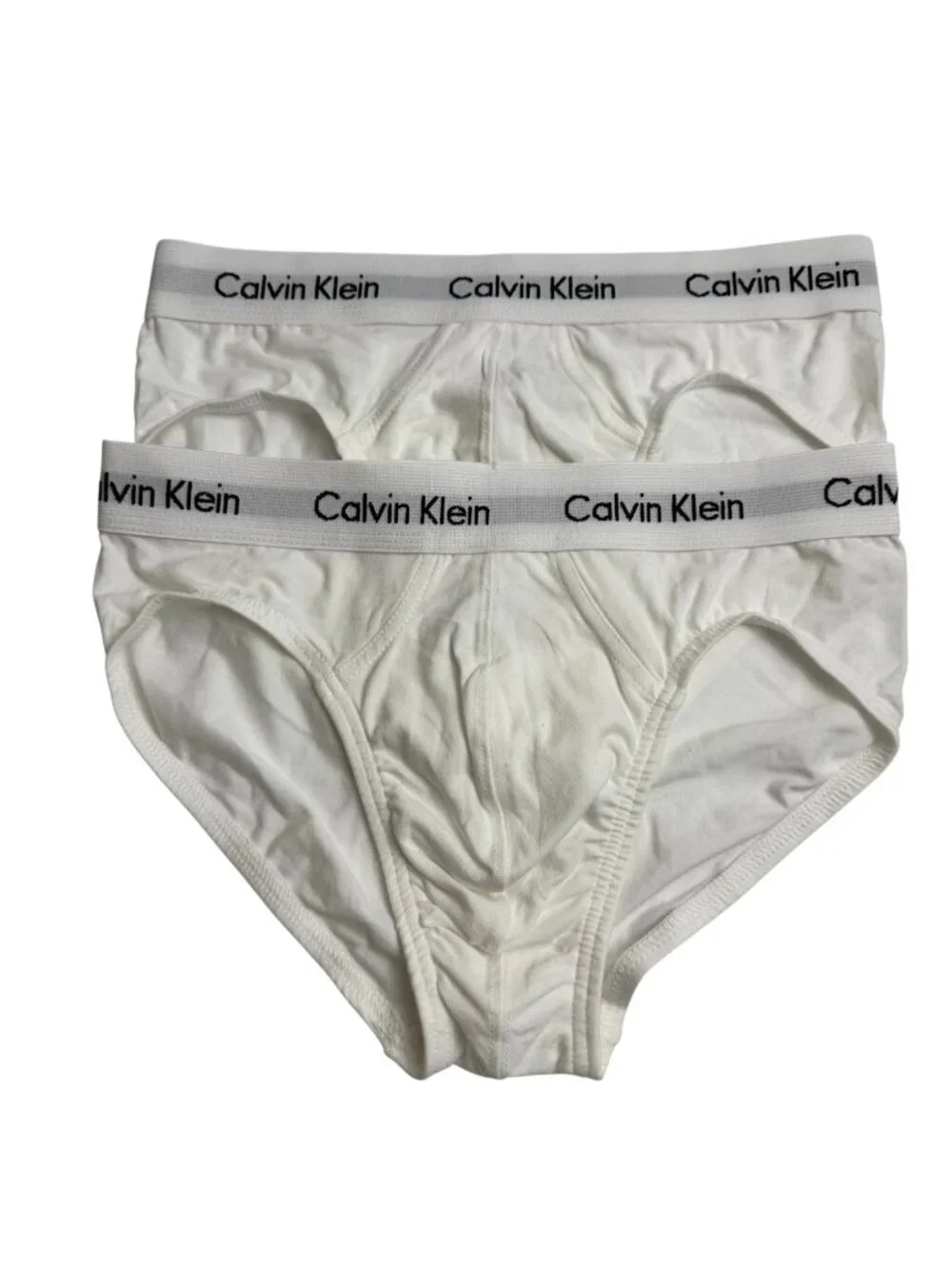 Calvin Klein Men SM Classic White Briefs Cotton Blend 2-Pack NWOT NB2613 Comfort